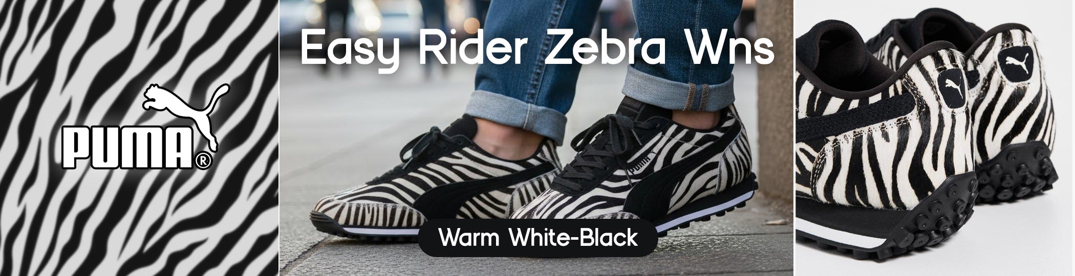 Puma Easy Rider Zebra Wns - Warm White-Black