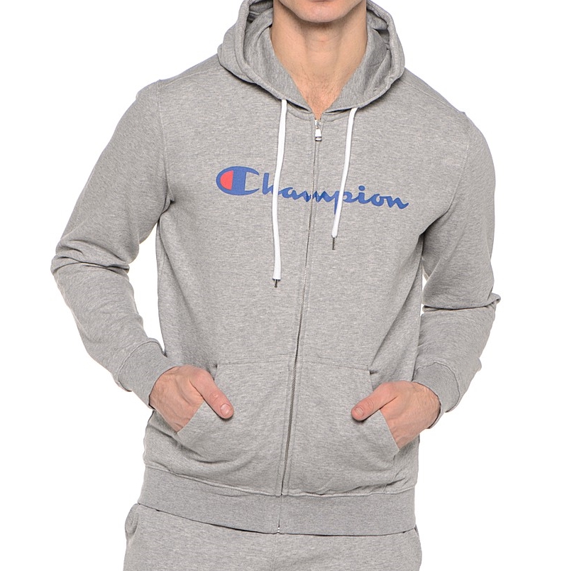 Champion Sudadera Hombre Athletic Classic Logo Full-Zip (gris)