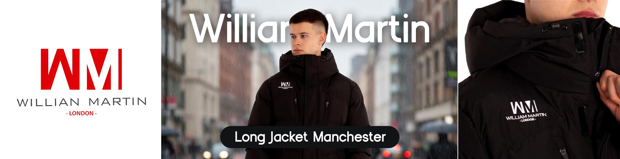 William Martin Long Jacket Manchester - Black