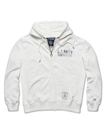 Champion Sudadera FZ Varsity Athletic U.S.A Navy (blanco)