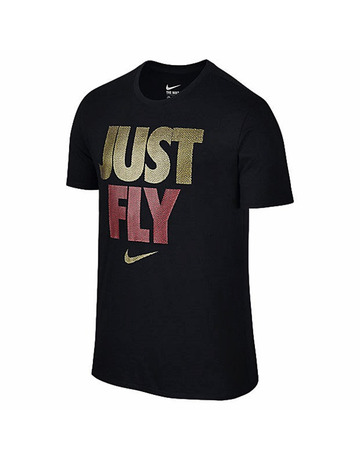 Nike Camiseta "Just Fly" (010/negro/oro/rojo)
