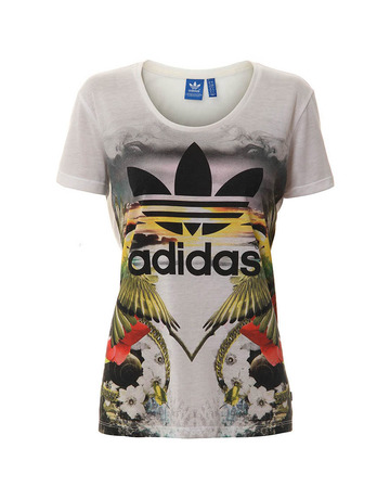 Adidas Originals Camiseta Mujer Tropical Print (blanco multicolor)