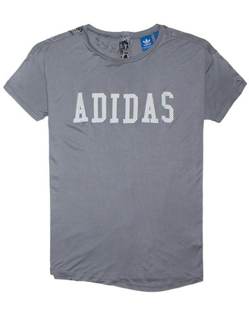 Adidas Originals Camiseta Mujer London Printed Back (gris/blanco)