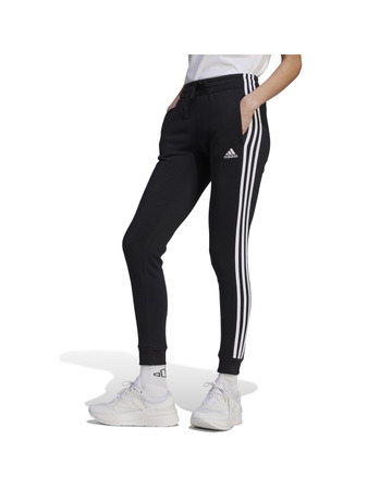 Adidas Essentials 3-Stripes Fleece Joggers "Black-White"