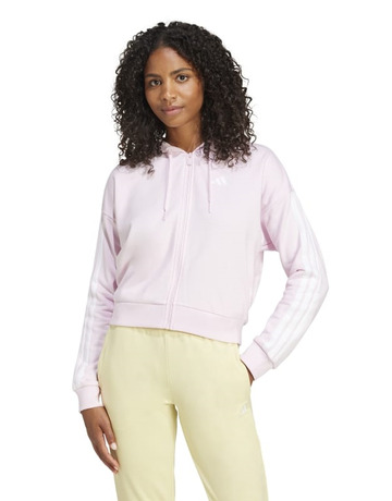 Adidas Essentials 3-Stripes Full-Zip Hoodie "Pink"