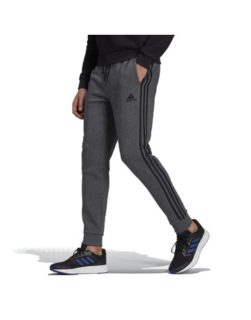 Adidas Essentials French Terry Tapered-Cuff 3-Stripes Pants "Dark Grey"