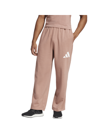 Adidas Essentials Wide Leg 3 Bar Logo Joggers "Warm Clay"