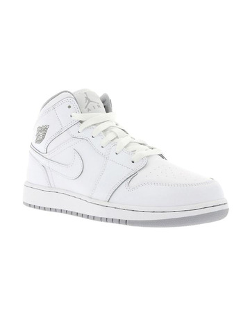 Air Jordan 1 Mid (GS) "White" (112/white/grey)