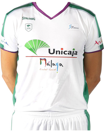 Camiseta Unicaja Málaga ACB 2ª Equipación 2017/18 (blanco/morado)