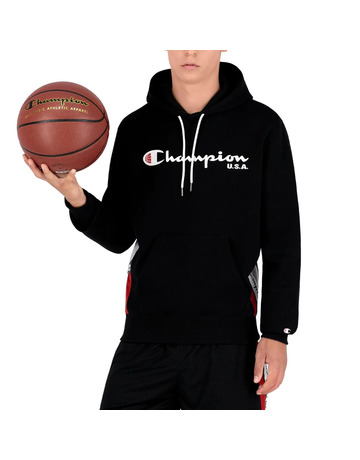 Sudadera Champion Basketball USA Script Logo Tape Fleece "Black"