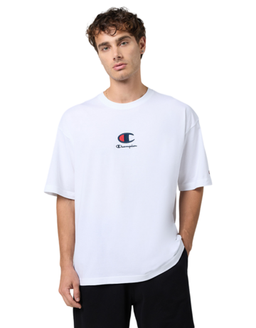 Champion Big C Logo Embroidery Crewneck T-Shirt "White"