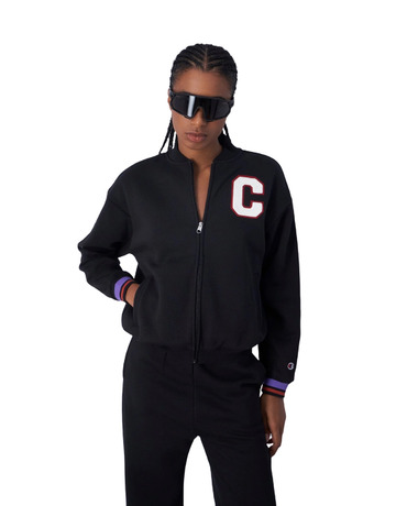 Champion Bookstore Logo Bomber Sweatshirt "Black"