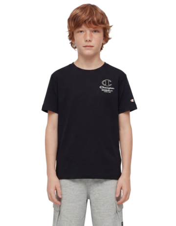 Camiseta Champion Niño con Estampado Puff "Black"