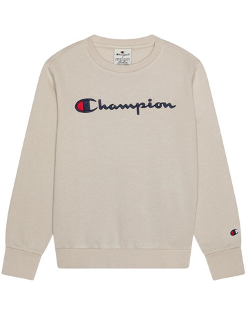 Champion Embroidered Big Logo Crewneck Sweatshirt "Beige"