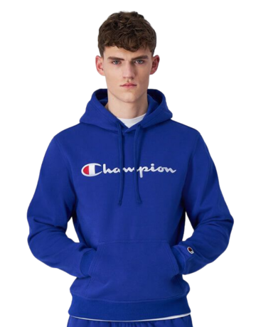 Champion Embroidered Big Logo Fleece Hoodie "Blue"