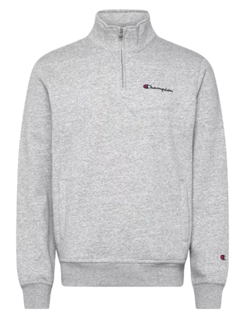 Champion Front Pockets Half-Zip Big Logo Fleece Sweatshirt "Light Grey"