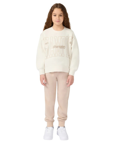 Champion Girls Fleece Sweatsuit with Ribbed Cuffs "Cream"