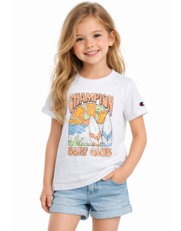 Camiseta champion niña Graphi "White-orange"