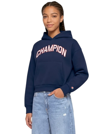 Sudadera corta con Capucha Niña Champion Graphic Logo Main Street Fleece "Navy"