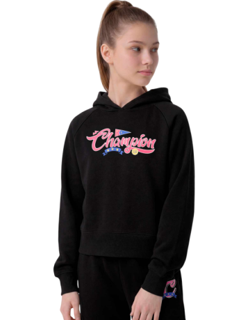 Sudadera Niña Champion Graphic Logo "Black-Pink"