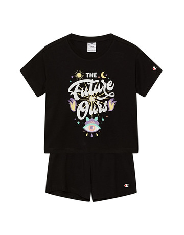 Champion Girls Legacy Cotton Idea Mix T-shirt and Short Set "Black"
