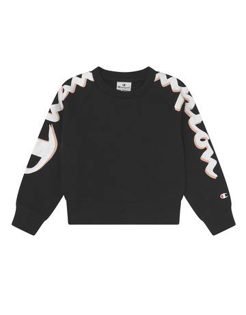 Champion Girls Legacy Logo Crewneck Sweatshirt "Black"