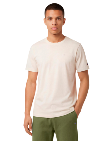 Camiseta Hombre Champion Icons Con Pequeño Logo C Bordado "Cream"