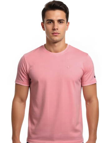 Camiseta Hombre Champion Icons Con Pequeño Logo C Bordado "Pink"