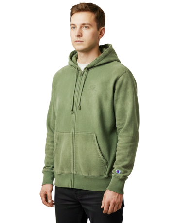Sudadera Ligera con Capucha Champion Icons Washed Full-Zip "Green"