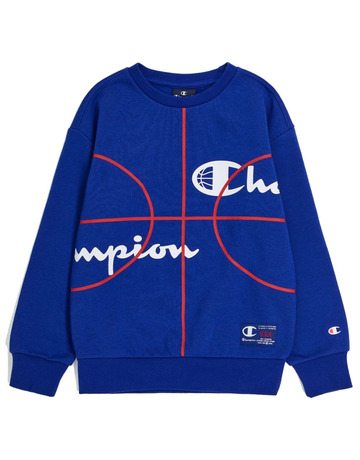 Champion Kids Basketball Logo Fleece Sweatshirt "Blue"