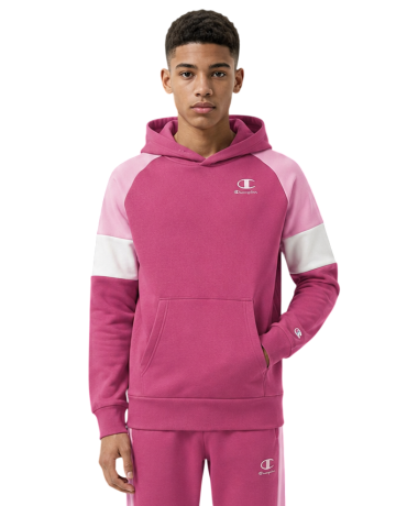 Sudadera Niño/Niña Champion Kids Colour Block Embroidery Logo "Silken Raspberry-Pink"