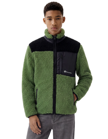 Chaqueta Polar Champion Teddy Niño/Niña con Cremallera Completa "Military Green-Black"