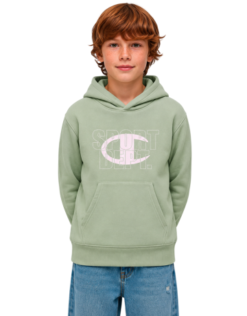 Sudadera Niño/Niña con Capucha Champion Graphic Logo Powerblend "Light Olive Green"