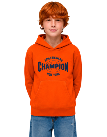 Sudadera Niño/Niña con Capucha Champion Graphic Logo Powerblend "Orange"
