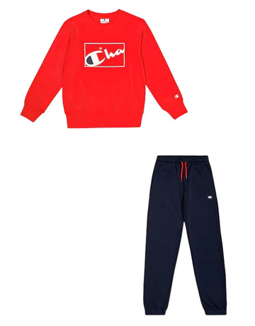 Champion Kids Legacy Crewneck Sweatsuit "Red"