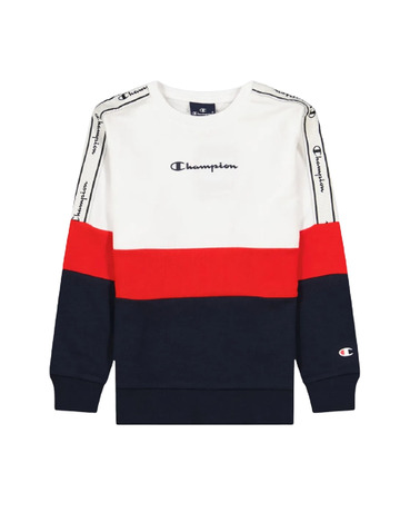 Champion Legacy Colour Block Script Logo Sweatshirt "White"