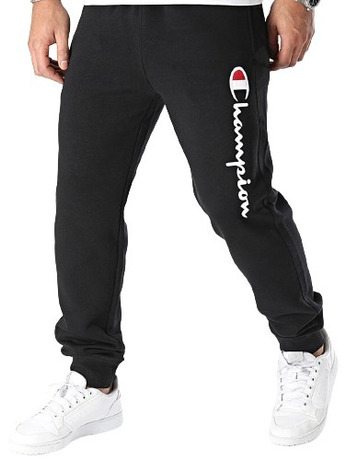 Champion Legacy Comfort Fit Big Logo Embroidered Side Cuff Pants "Black"
