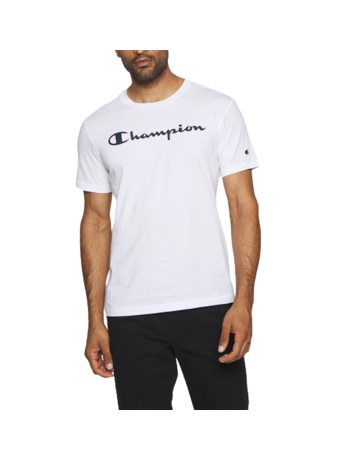 Champion Legacy Cotton Contrast Scrip Logo T-shirt "White"