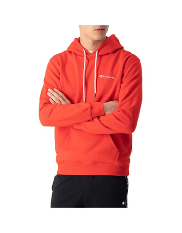 Champion Legacy Drawcord Small Logo Hoodie "Red"