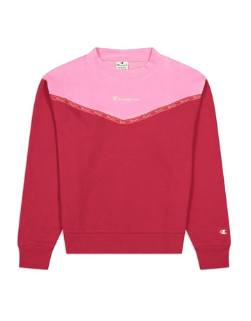 Champion Legacy Embroidered Logo Block Colour Velour Sweatshirt "Burgundy"