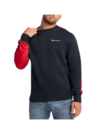 Champion Legacy Spliced Script Logo Print Sweatshirt "Navy"