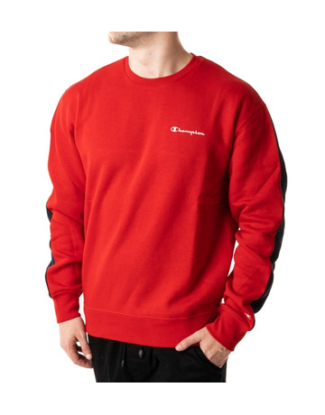 Champion Legacy Spliced Script Logo Print Sweatshirt "Red"