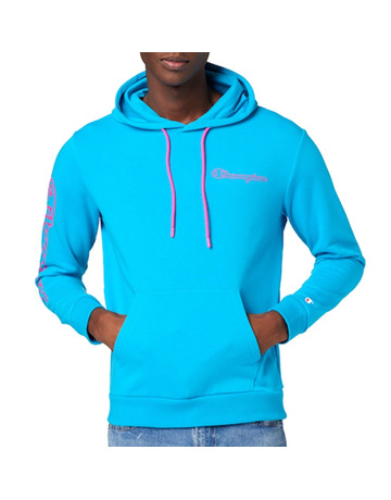 Champion Legacy Spray Neon Hooded Sweatshirt "Blue Cyan Flour"