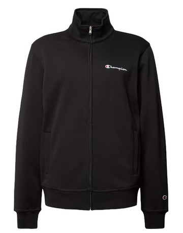 Champion Logo Fleece Full-Zip Basic Sweatshirt "Black"