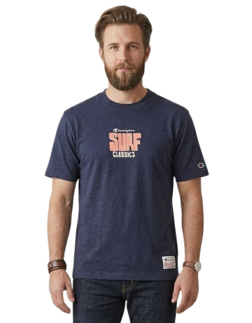Camiseta Champion Ocean Side de Algodón con Gráfico "Indigo Navy"