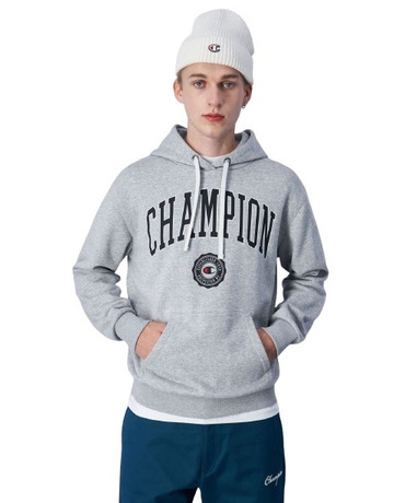 Champion Rochester Bookstore Hooded Big Logo "Medium Grey"