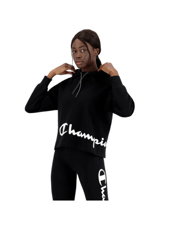 Champion Wn´s Legacy Script Logo Wraparound Print Boxy Fit Hoodie "Black"