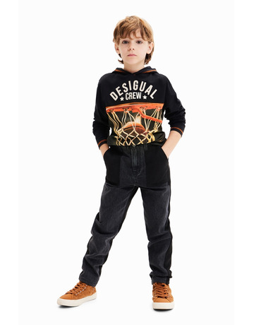 Desigual Basketball Hooded T-shirt "Black"