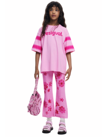 Desigual Malla de Niña Floral  "Chicle"