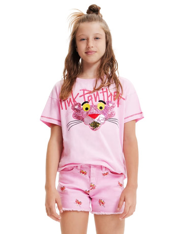 Añadir a la cesta Desigual Girls Pink Panther Sequin T-Shirt Desigual Girls Pink Panther Sequin T-Shirt